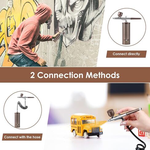 Rhinowisdom Airbrush Kit with Compressor - Nail Airbrush Machine Airbrush for Nails Airbrush Gun kit, Portable Airbrushes Air Brush Set for Painting, Tattoo, Nail Art, Model Coloring, Makeup, Cake in Kuwait