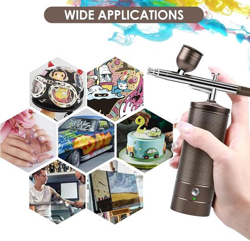 Rhinowisdom Airbrush Kit with Compressor - Nail Airbrush Machine Airbrush for Nails Airbrush Gun kit, Portable Airbrushes Air Brush Set for Painting, Tattoo, Nail Art, Model Coloring, Makeup, Cake in Kuwait