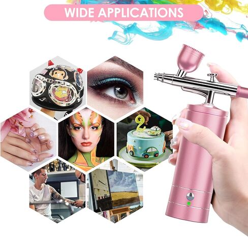 Airbrush-Kit Upgraded with Air Compressor, Portable Cordless Auto Airbrush, Rechargeable Handheld Airbrush Set for Makeup, Nail Art, Model Coloring,Cake Decor, Tattoo in Kuwait