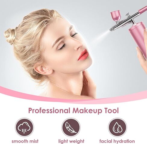 Airbrush-Kit Upgraded with Air Compressor, Portable Cordless Auto Airbrush, Rechargeable Handheld Airbrush Set for Makeup, Nail Art, Model Coloring,Cake Decor, Tattoo in Kuwait