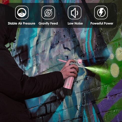 Airbrush-Kit Upgraded with Air Compressor, Portable Cordless Auto Airbrush, Rechargeable Handheld Airbrush Set for Makeup, Nail Art, Model Coloring,Cake Decor, Tattoo in Kuwait