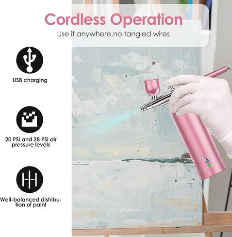 Airbrush-Kit Upgraded with Air Compressor, Portable Cordless Auto Airbrush, Rechargeable Handheld Airbrush Set for Makeup, Nail Art, Model Coloring,Cake Decor, Tattoo in Kuwait