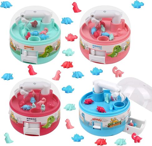 4 PCS Dinosaur Catcher Toy, Mini Claw Machine for Kids, 32 Dinosaur Dolls Fun Unique Toys Handheld Games, Christmas Stocking Stuffers and Birthday Gifts for 3+ Year Old Boys and Girls in Kuwait