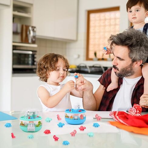 4 PCS Dinosaur Catcher Toy, Mini Claw Machine for Kids, 32 Dinosaur Dolls Fun Unique Toys Handheld Games, Christmas Stocking Stuffers and Birthday Gifts for 3+ Year Old Boys and Girls in Kuwait