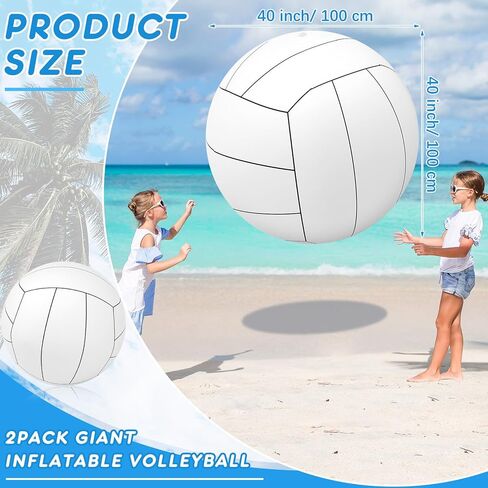 Meooeck 2 Pcs Giant Inflatable Beach Balls 40 Inch Large Baseball PVC Blow up Float Toys for Summer Beach Swimming Pool Party Favor Outdoor Activity Games in Kuwait