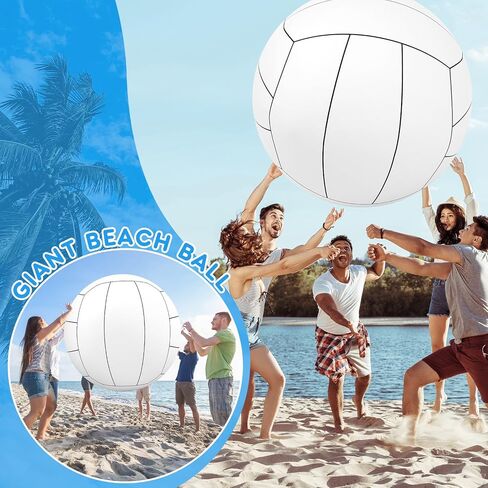 Meooeck 2 Pcs Giant Inflatable Beach Balls 40 Inch Large Baseball PVC Blow up Float Toys for Summer Beach Swimming Pool Party Favor Outdoor Activity Games in Kuwait