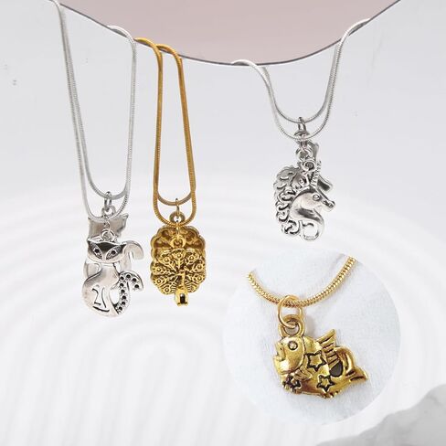 دلايات من LET'S BEADING لصنع المجوهرات مع حلقة قفز مفتوحة لسوار وقلادة وحلق وصناعة المجوهرات DIY لوازم حرفية لتزيين عطلة عيد الميلاد (200 قطعة، فضي وذهبي) in Kuwait