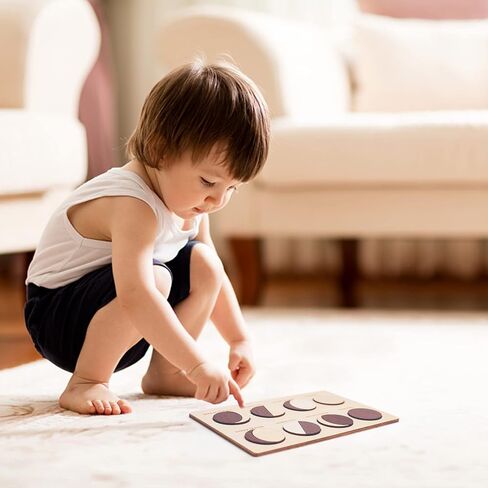 Wooden Moon Puzzles for Toddlers 3, Baby Puzzles Montessori Learning Toys for Toddler, Moon Phases Puzzles Games to Teach Kids About The Moon Cycle, Educational Preschool Gifts for Boys Girls (Black) in Kuwait