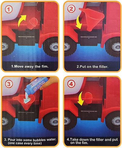 لعبة شاحنة الإسمنت منفوخة الفقاعات، مزودة بإضاءة LED ومؤثرات صوتية 30.48 سم، لعبة سيارة لعبة على شكل فقاعة للأولاد والبنات متضمنة أفضل عيد ميلاد للأطفال in Kuwait