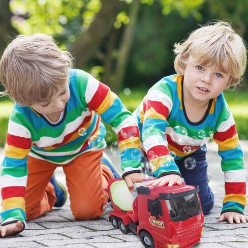 لعبة شاحنة الإسمنت منفوخة الفقاعات، مزودة بإضاءة LED ومؤثرات صوتية 30.48 سم، لعبة سيارة لعبة على شكل فقاعة للأولاد والبنات متضمنة أفضل عيد ميلاد للأطفال in Kuwait