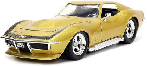 Jada Toys Big Time Muscle 1:24 1969 Chevy Corvette Stingray ZL-1 Die-cast Car Gold, Toys for Kids and Adults in Saudi Arabia