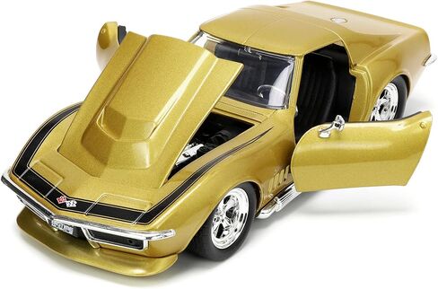 Jada Toys Big Time Muscle 1:24 1969 Chevy Corvette Stingray ZL-1 Die-cast Car Gold, Toys for Kids and Adults in Saudi Arabia