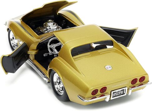 Jada Toys Big Time Muscle 1:24 1969 Chevy Corvette Stingray ZL-1 Die-cast Car Gold, Toys for Kids and Adults in Saudi Arabia