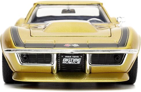 Jada Toys Big Time Muscle 1:24 1969 Chevy Corvette Stingray ZL-1 Die-cast Car Gold, Toys for Kids and Adults in Saudi Arabia