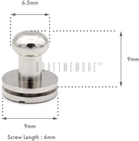 CRAFTMEMORE الصلبة النحاس الكرة رئيس مسمار المسمار الخلفي الحلمة برشام ترصيع زر حزام سدادة الجلود الحرفية 10 حزمة SCBH (النحاس العتيق، 8 ملم) in Kuwait