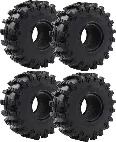 4Pcs ShareGoo Rubber 2.2" Crawler Mud Terrain Tires Super Grip Soft Tyre OD 148mm Compatible with Axial SCX10 90047 D90 TF2 Tamiya CC01 Traxxas TRX4 1/10 RC Rock Crawler Rims Beadlock in Saudi Arabia