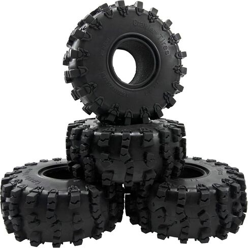 4Pcs ShareGoo Rubber 2.2" Crawler Mud Terrain Tires Super Grip Soft Tyre OD 148mm Compatible with Axial SCX10 90047 D90 TF2 Tamiya CC01 Traxxas TRX4 1/10 RC Rock Crawler Rims Beadlock in Saudi Arabia