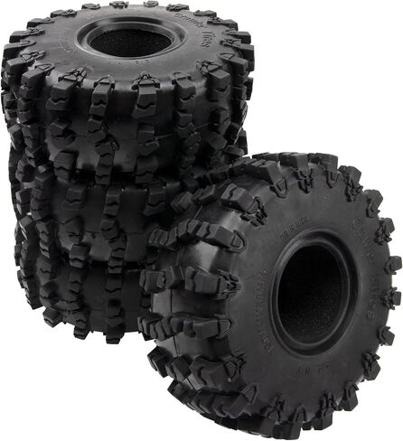 4Pcs ShareGoo Rubber 2.2" Crawler Mud Terrain Tires Super Grip Soft Tyre OD 148mm Compatible with Axial SCX10 90047 D90 TF2 Tamiya CC01 Traxxas TRX4 1/10 RC Rock Crawler Rims Beadlock in Saudi Arabia