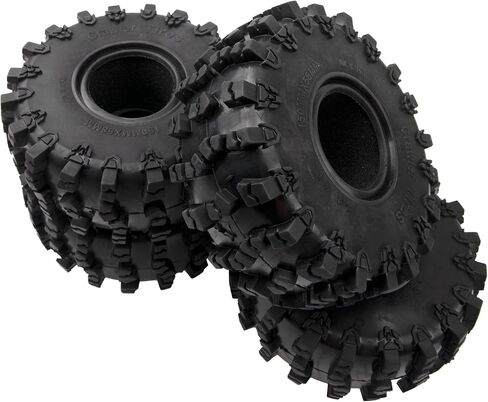 4Pcs ShareGoo Rubber 2.2" Crawler Mud Terrain Tires Super Grip Soft Tyre OD 148mm Compatible with Axial SCX10 90047 D90 TF2 Tamiya CC01 Traxxas TRX4 1/10 RC Rock Crawler Rims Beadlock in Saudi Arabia