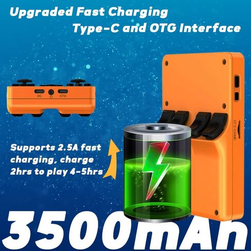 وحدات تحكم ألعاب كلاسيكية CredevZone RGB20S مقاس 3.5 بوصة، وحدة تحكم ألعاب كلاسيكية محمولة باليد، نظام ألعاب فيديو مثبت مسبقًا، 64 جيجابايت، أزرق in Kuwait