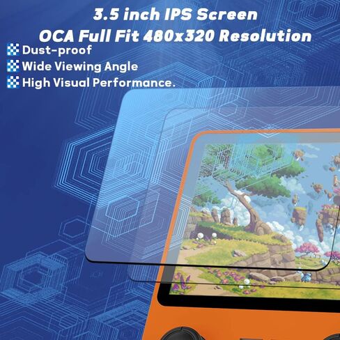 وحدات تحكم ألعاب كلاسيكية CredevZone RGB20S مقاس 3.5 بوصة، وحدة تحكم ألعاب كلاسيكية محمولة باليد، نظام ألعاب فيديو مثبت مسبقًا، 64 جيجابايت، أزرق in Kuwait