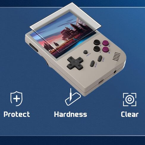 قطعتان من واقي الشاشة الزجاجي المقسى 3.5 بوصة طبقة حماية شفافة كريستالية لوحدة التحكم في الألعاب Anbernic RG35xx RG353VS Miyoo Mini Plus in Kuwait