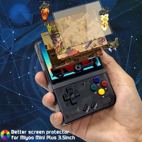 قطعتان من واقي الشاشة الزجاجي المقسى 3.5 بوصة طبقة حماية شفافة كريستالية لوحدة التحكم في الألعاب Anbernic RG35xx RG353VS Miyoo Mini Plus in Kuwait