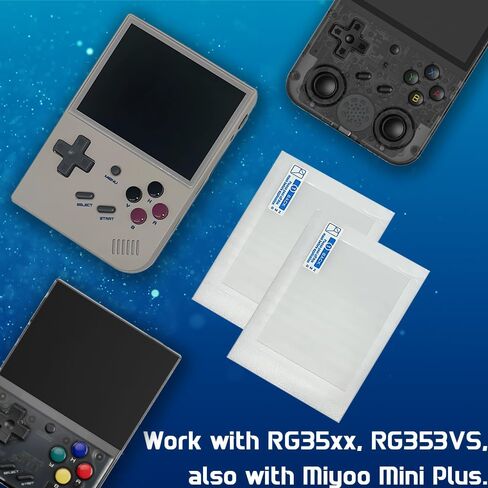 قطعتان من واقي الشاشة الزجاجي المقسى 3.5 بوصة طبقة حماية شفافة كريستالية لوحدة التحكم في الألعاب Anbernic RG35xx RG353VS Miyoo Mini Plus in Kuwait