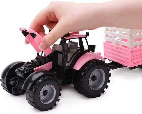 Toyland® Friction Powered Farm Tractor with Trailer - Childrens Farm Toys (Blue Tractor & Trailer) in Saudi Arabia