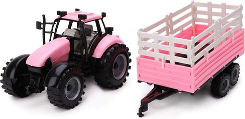 Toyland® Friction Powered Farm Tractor with Trailer - Childrens Farm Toys (Blue Tractor & Trailer) in Saudi Arabia