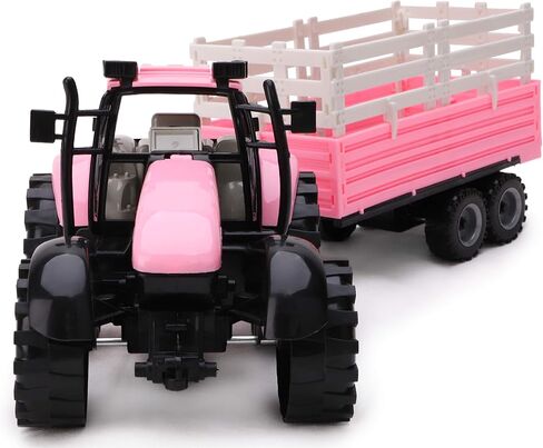 Toyland® Friction Powered Farm Tractor with Trailer - Childrens Farm Toys (Blue Tractor & Trailer) in Saudi Arabia
