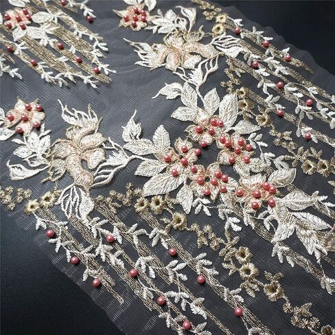 1 مجموعة أصفر أزرق أرجواني نسيج الدانتيل ذيل العنقاء زهرة بقع شرابة الخرز حجر الراين ثوب مطرز يزين خياطة التصحيح DIY بها بنفسك فستان سهرة الزفاف (وردي فاتح) in Kuwait