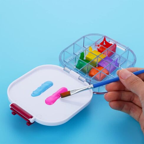 Paint Saver Storage Palette Box 16-Well Portable Airtight (Red, 0.95"x 4.6"x 3.5") in Saudi Arabia