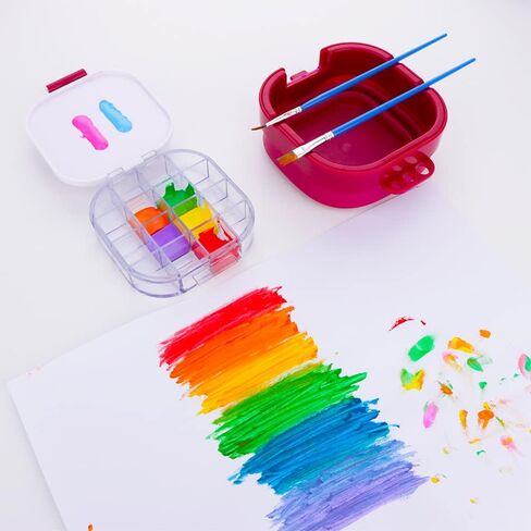 Paint Saver Storage Palette Box 16-Well Portable Airtight (Red, 0.95"x 4.6"x 3.5") in Saudi Arabia