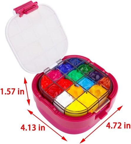 Paint Saver Storage Palette Box 16-Well Portable Airtight (Red, 0.95"x 4.6"x 3.5") in Saudi Arabia