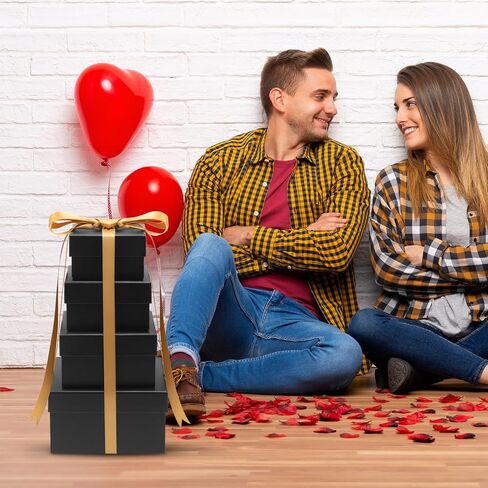 8 عبوات من علب الهدايا مع أغطية، 4 صناديق هدايا مفاجئة و4 صناديق هدايا تعشيش بيضاء مربعة الشكل، مجموعة صناديق متفجرة للأولاد الصديق والزوج والابن وصناديق هدايا لحفلات الزفاف (ب) in Kuwait