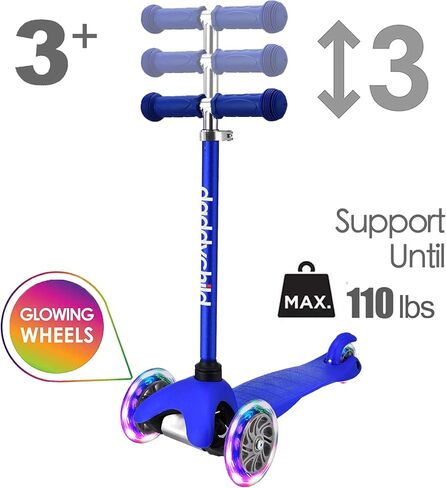 3 Wheel Scooters for Kids, Kick Scooter for Toddlers 3-6 Years Old, Boys and Girls Scooter with Light Up Wheels, Mini Scooter for Children in Kuwait