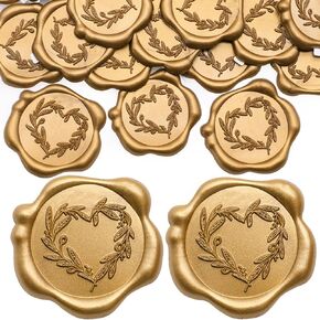 SWANGSA 50 Pcs 3D Swan Love Wax Seal Stickers, Antique Gold Self Adhesive Wax Seal Stickers for Wedding Party Invitations, Envelopes, Greeting Cards, Gift Wrappings in Saudi Arabia