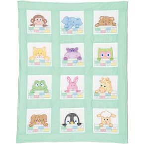 Jack Dempsey Stamped White Nursery Quilt Block 9"X9", 12/pkg, Peek-A-Boo in Kuwait