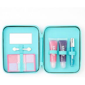 Claire's Unicorn Bling Gemstone Makeup Tin - 3 Glitter Lip Glosses and Eye Shadows for Girls Under 12 in Kuwait