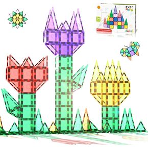 بلاط مغناطيسي Everplay 66 قطعة مع مجموعة سيارات متعددة الألوان، ألعاب مكعبات البناء، لعبة مغناطيس تعليمية تعليمية STEM لمرحلة ما قبل المدرسة مونتيسوري للأولاد والبنات مجموعة ألعاب ذكية هدايا لعمر 3 سنوات فما فوق للأطفال الصغار in Kuwait