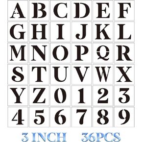 8 inch Large Letter Stencils Alphabet Stencils for Painting on Wood, Stencil Letters Numbers Stencils for Wood Wall Signs Porch DIY Crafts