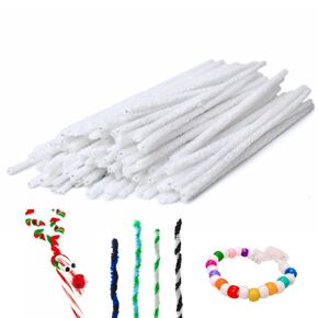 Mantello Pipe Cleaners, 176 Pack Pipe Cleaner Bulk, White Pipe Cleaners Bulk, Chenille Stems Pipe-Cleaners, Craft Supplies in Kuwait