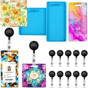 حامل بطاقات الهوية، قالب مصبوب إيبوكسي لحامل شارة الهوية، مع 10 قطع معرف شارة كليب in Kuwait