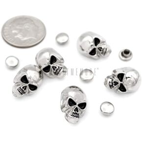 CRAFTMEMORE Skull Rivets Metal Ghost Skull Rapid Rivet Decorative Stud Punk Buttons for Bracelets Bags Belts Shoes Leathercraft Pack of 10 SK02 (Bronze)