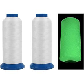 HQleshui 2 قطع تتوهج في الظلام التطريز الخيط، البوليستر التطريز الخيط لآلة التطريز المنزلية والحياكة in Kuwait