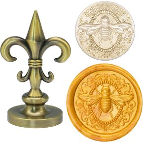SWANGSA 3D Heart Wax Seal Stamp, Vintage Electroplated Bronze Flower Handle Sealing Stamp for Wedding Party Invitations Gift Idea Decoration