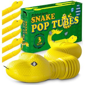 Pop Tubes Gator Pop Tube - Sensory Tubes Fidget Toy - Fun Alligator Toys for Toddlers & Kids All Ages - Best Fidgets Popping Fidget Tubes Pop Toys for Boys & Girls - Mini Pop It Pack Party Favor Gifts