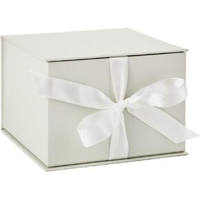 Hallmark 7" Off-White Gift Box with Lid and Shredded Paper Fill for Weddings, Mothers Day, Bridesmaids Gifts, Engagements, Bridal Showers, Graduations, Christmas, Holidays, Birthdays and More in Kuwait
