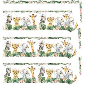 3ct Safari Plastic Tablecloth Pink Jungle Birthday Baby Shower Banner Wild One Welcome Baby Safari Animal for Girl Garland Party Supplies Decorations 4.2ft x 8.8ft in Saudi Arabia